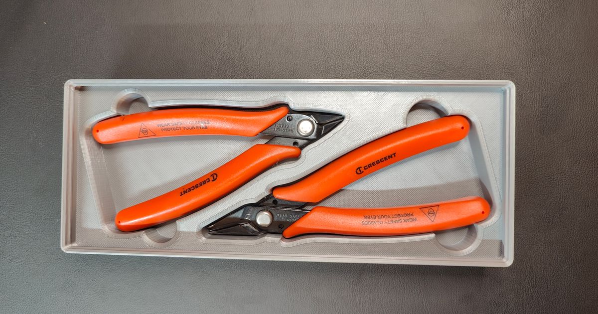Gridfinity Crescent Mini Cutters & NeedleNose Pliers Set Holder by
