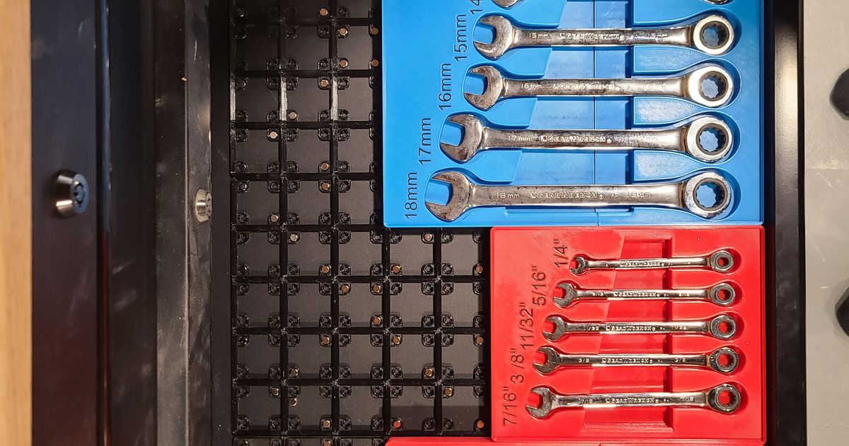 Gridfinity GearWrench Ratcheting Wrench 20 pc Set Organizer by Chase