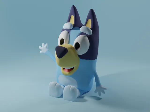 Bluey Sitting, and Standing and Waving Models