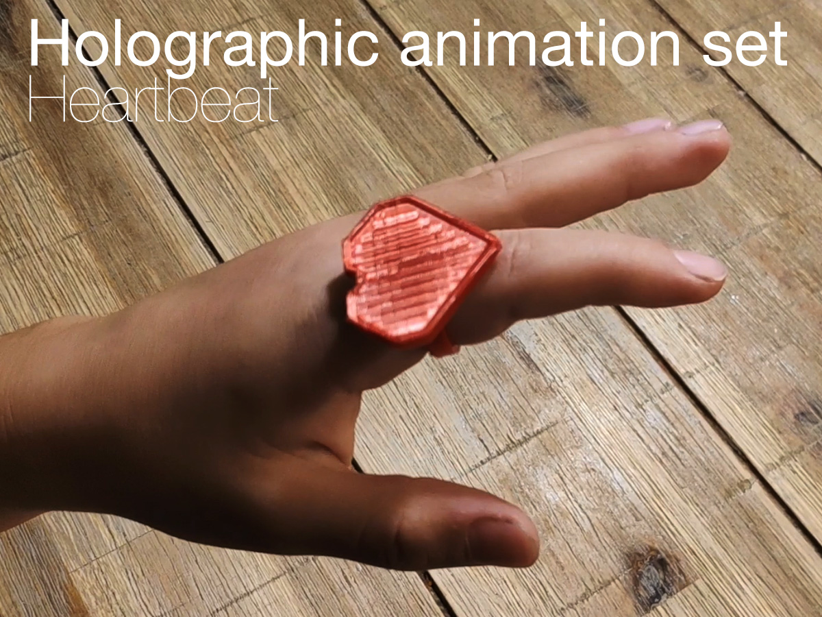 Heartbeat. Children's jewelry with holographic animation