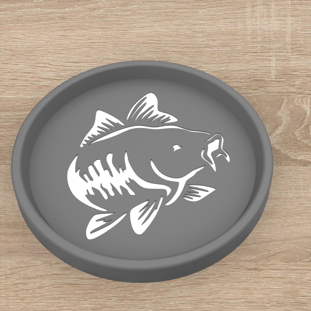 Fishing Beer Coaster Mat Cap Carp Untersetzer Bier Fisch Karpfen