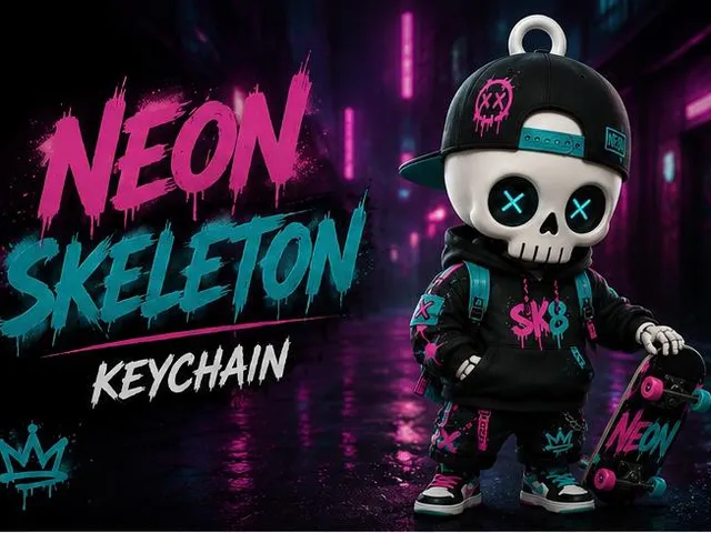 Neon  Skeleton Keychain