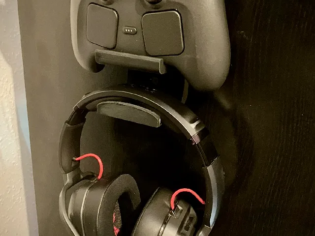 Steam Controller Wall-Mount with Puck + Headset holder (Easy Print Remix)
