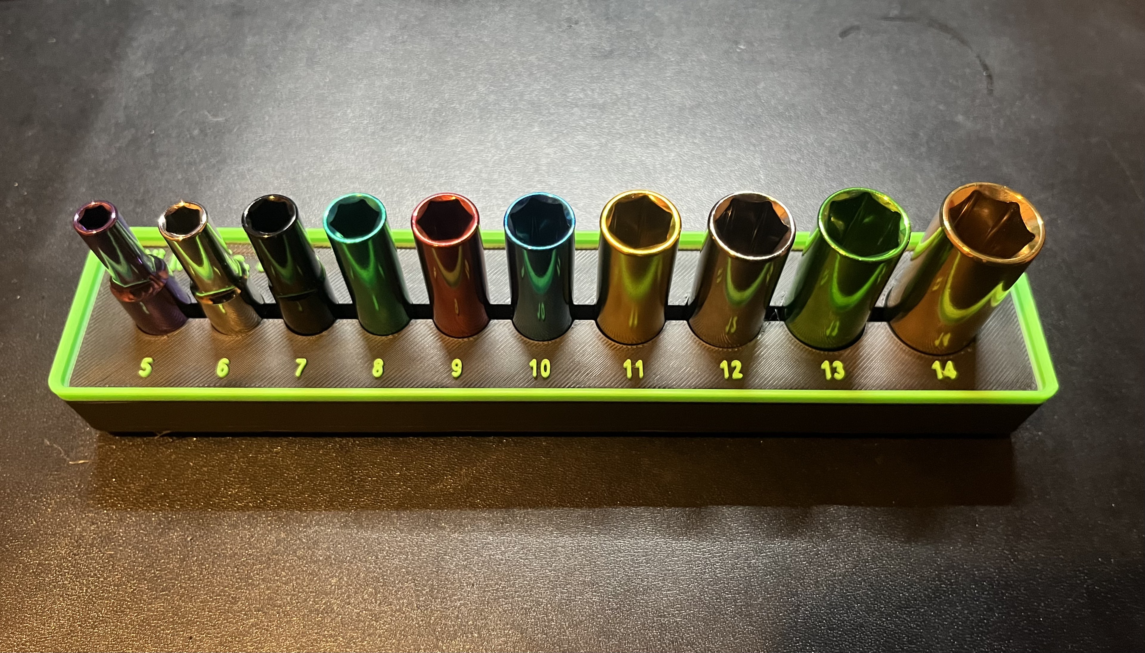 Gridfinity Pittsburgh Pro 1/4" Metric Deep Color-Coded Socket Organizer (Harbor Freight 67868/61298) — thumbnail 2