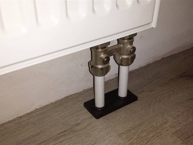 Double heating pipe rosette / Doppelrosetten Heizungsrohr