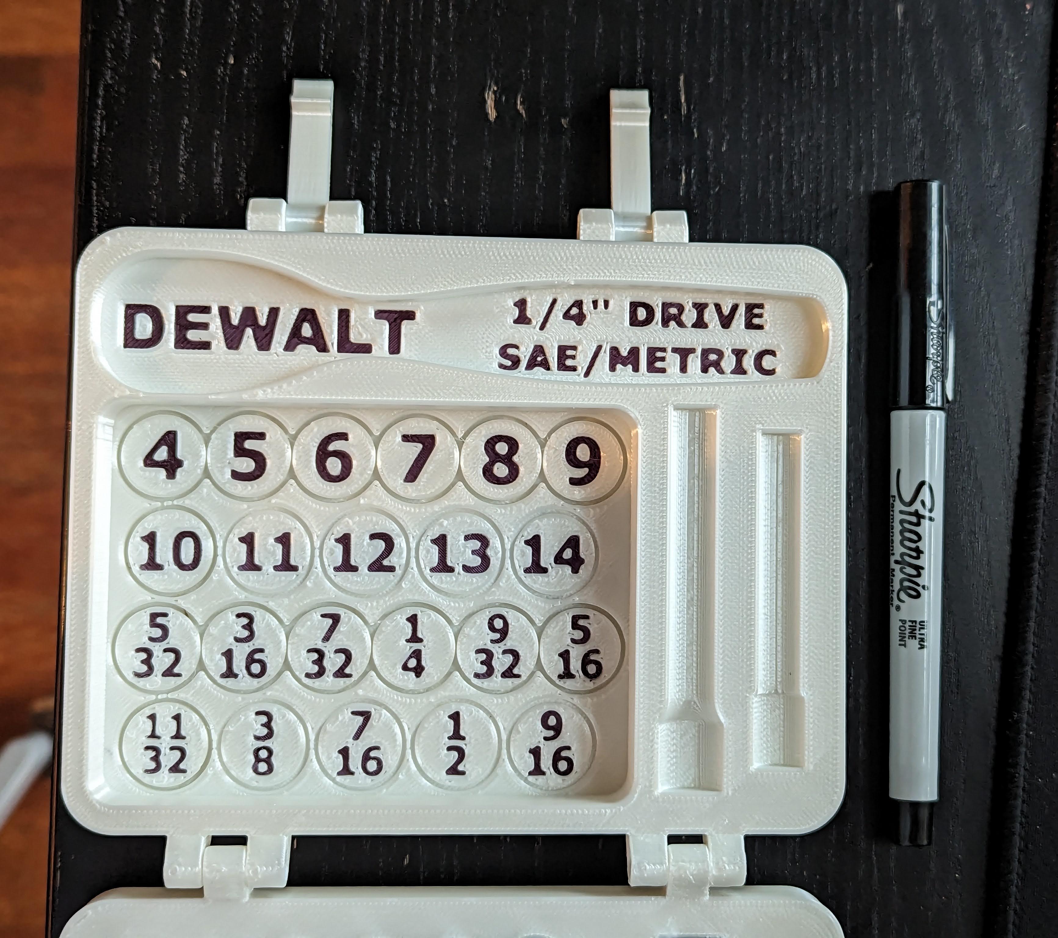 Dewalt 1/4" Drive Socket Set Case by EliTheAsianGuy Download free STL