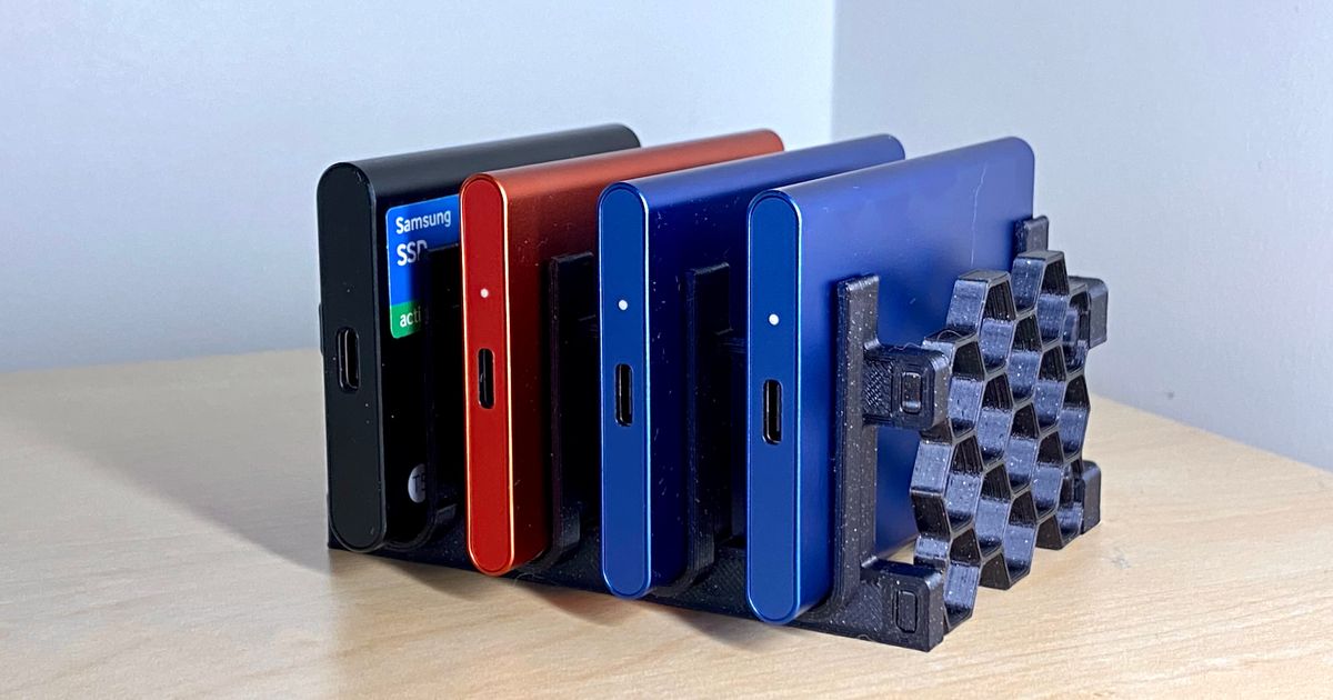 Samsung T7 and Samsung T5 SSD Stand(s) UPDATED by Geddy Download free STL model