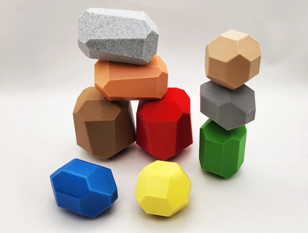 Sorting Stacking Rocks / Balancing Stones Developmental Toy by Triple G  Workshop, Download free STL model