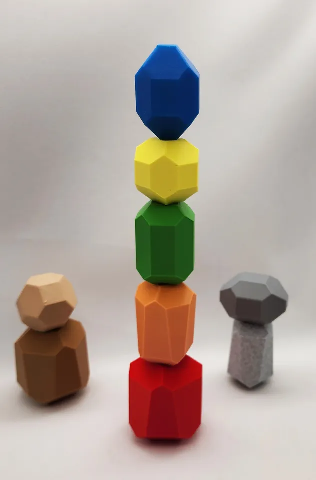 Sorting Stacking Rocks / Balancing Stones Developmental Toy by Triple G  Workshop, Download free STL model