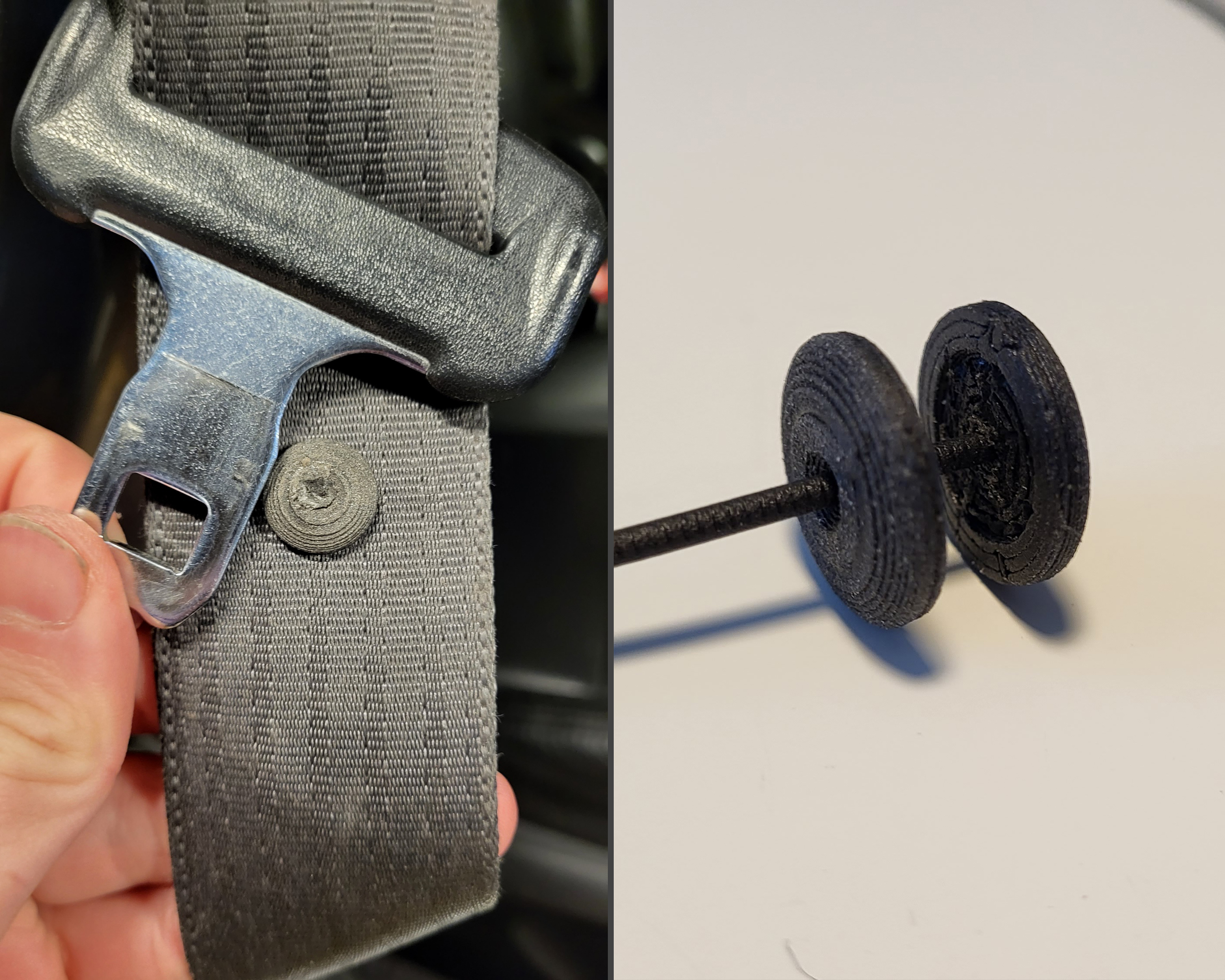 Seatbelt stop button
