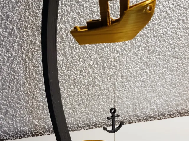Benchy in magnetic levitation with an anchor