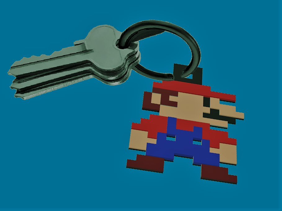 Super Mario 8bit Keychain by Wilko_SLO | Download free STL model ...
