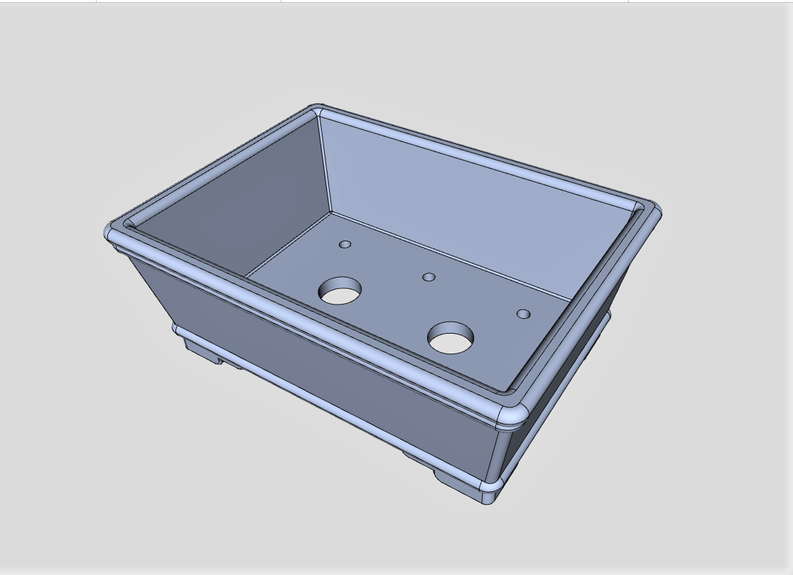 Miniatura 2 do modelo 3D Bonsai pot 02 rectangular (shohin)