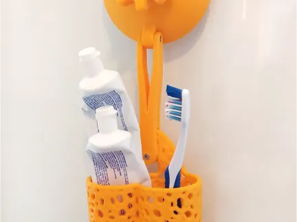 Suction cup bathroom basket (fully printed)
