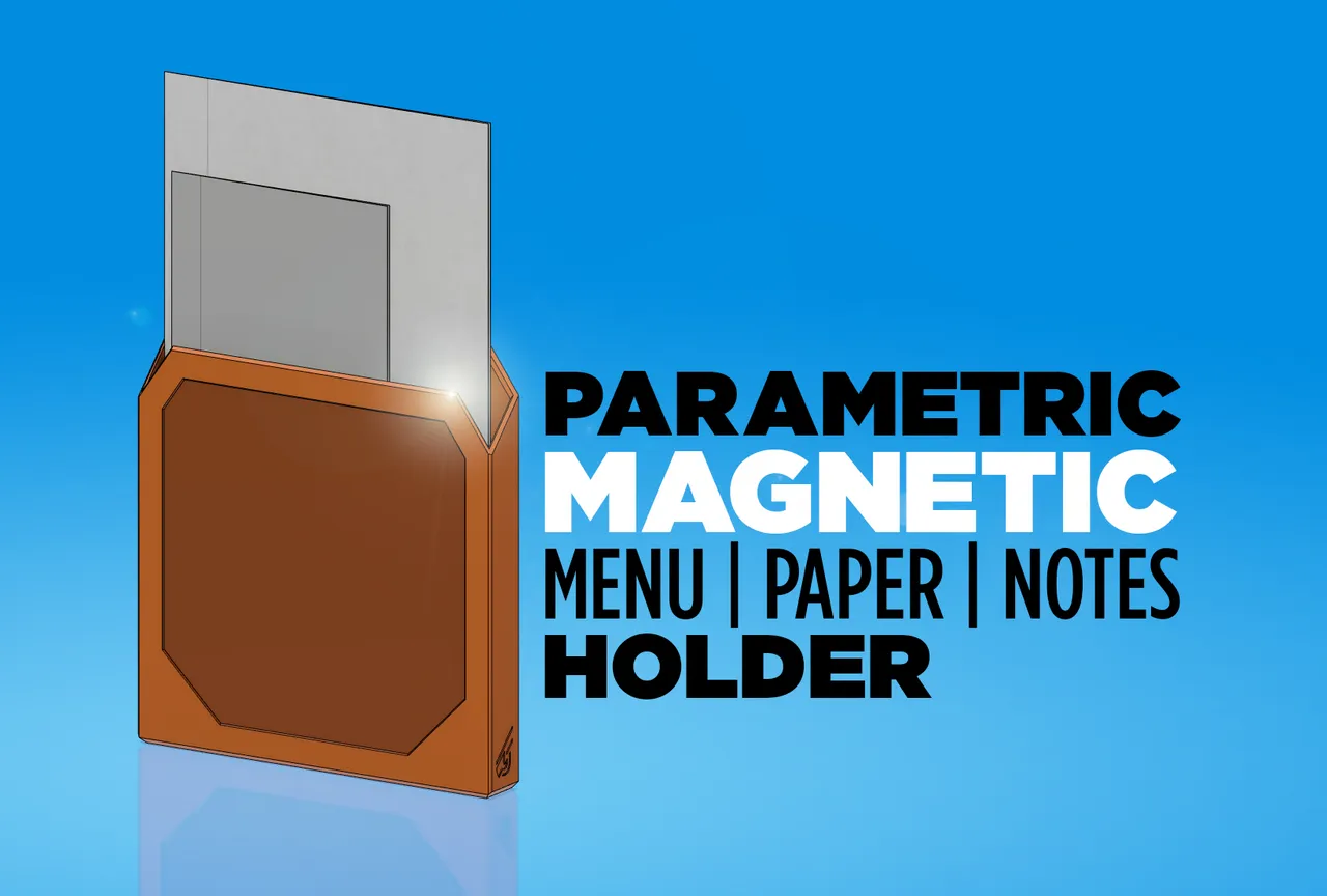Parametric Magnetic Paper Holder by Jerrari, Download free STL model