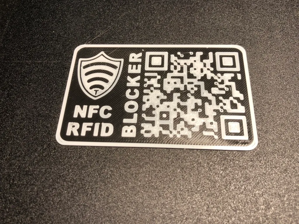 PRINT-IN-PLACE NFC & RFID BLOCKER CARD (100% PROTECTION TESTED) by Botcan3D, Download free STL model