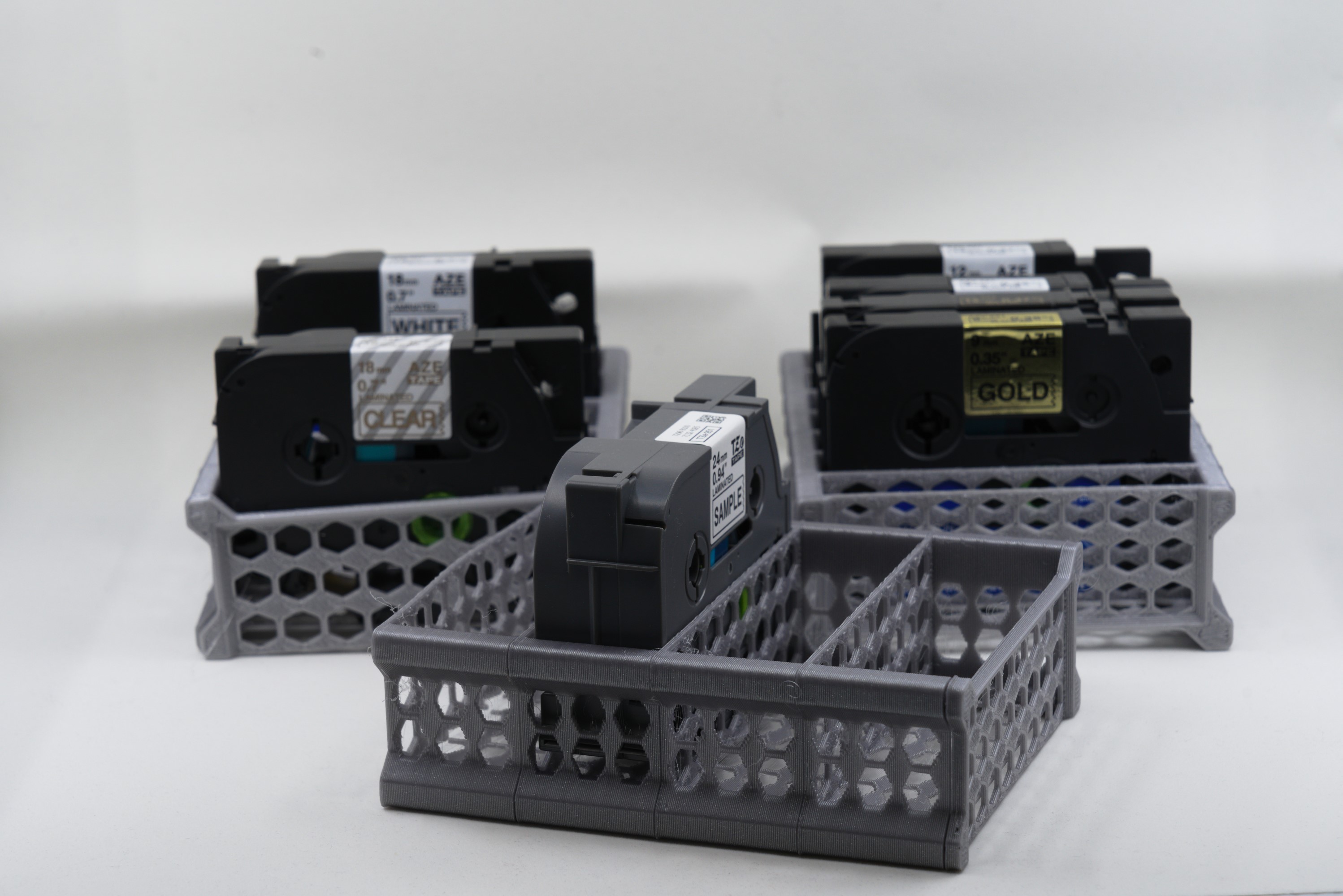 Lightweight Brother P-Touch TZ & TZe label tape organizer - no supports (remix)