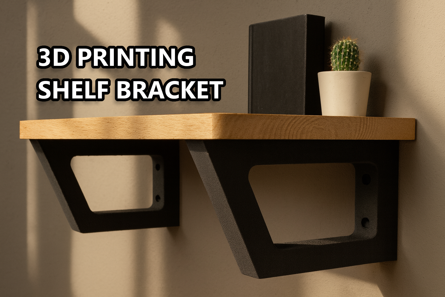 3D Printed Wall Bracket for Shelving 3D model thumbnail