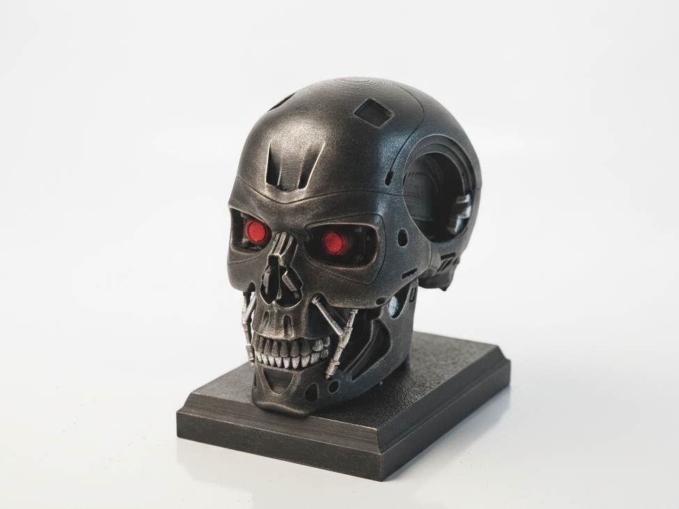 Terminator Skull Cyborg Sculpture 3D Printable