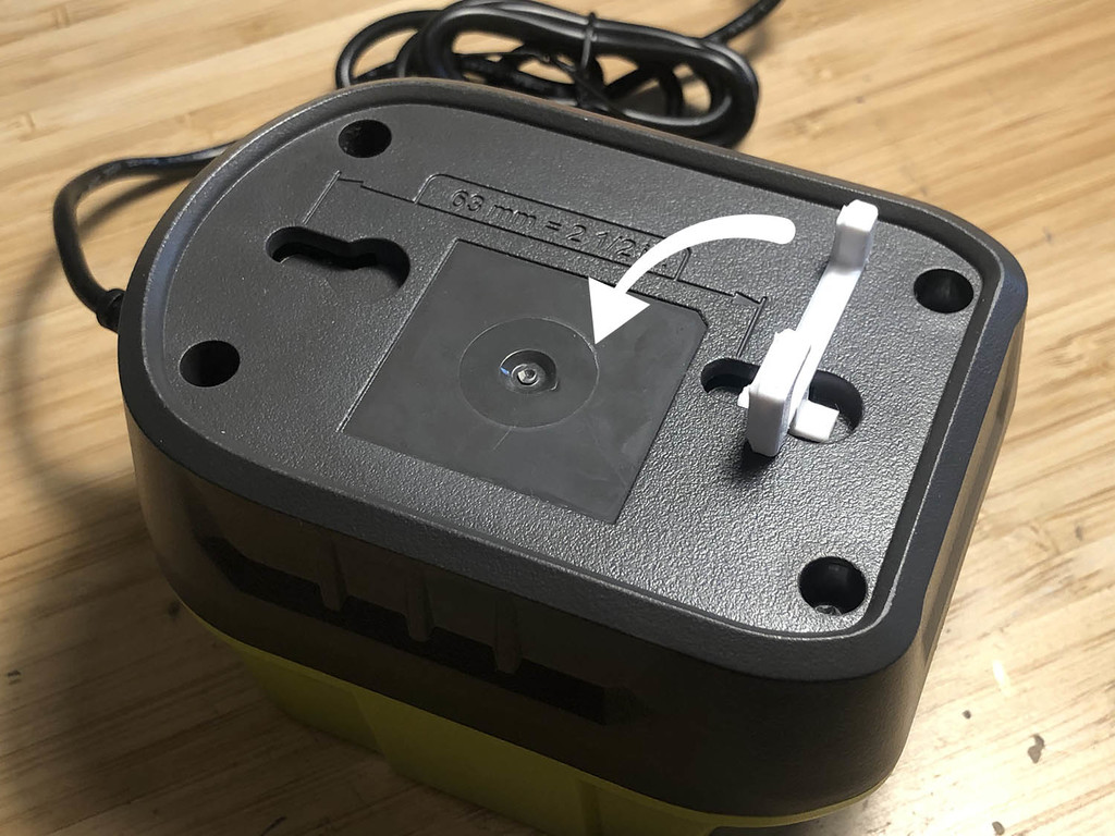 IKEA SKÅDIS invisible pegboard hook for Ryobi charger by ftoerring