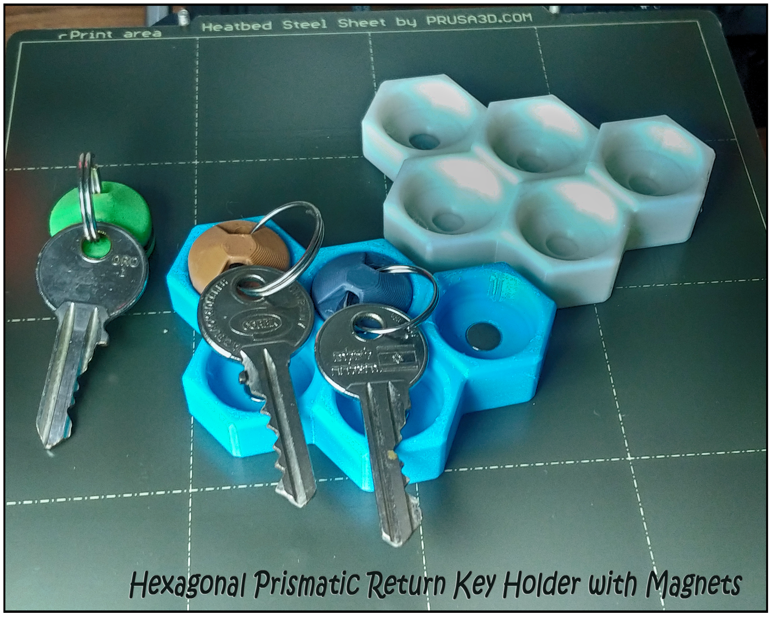 Hexagonal Prismatic Return Key Holder with Magnets
