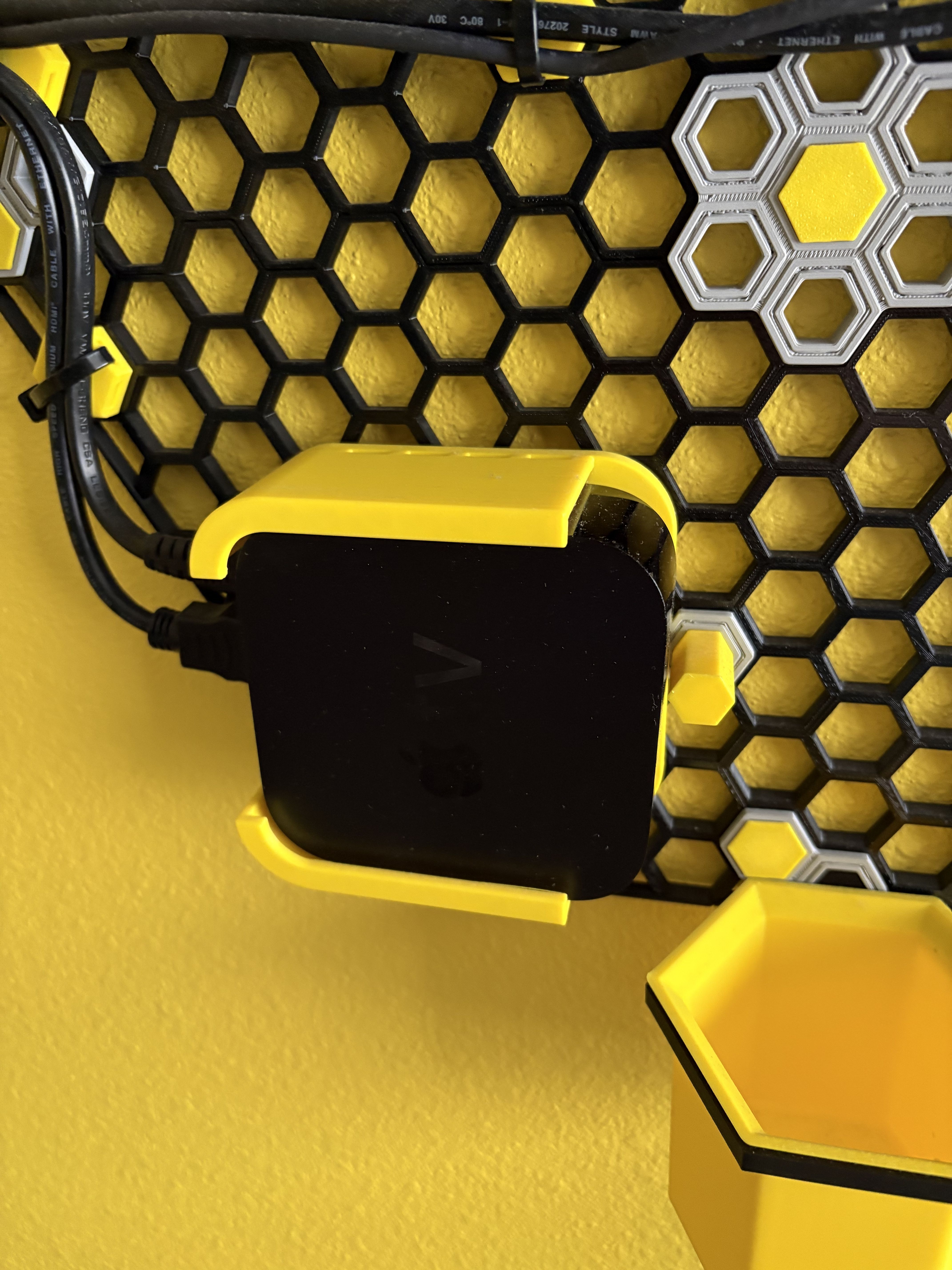 Apple TV 4K Mount - M3 Honey Comb Wall Storage