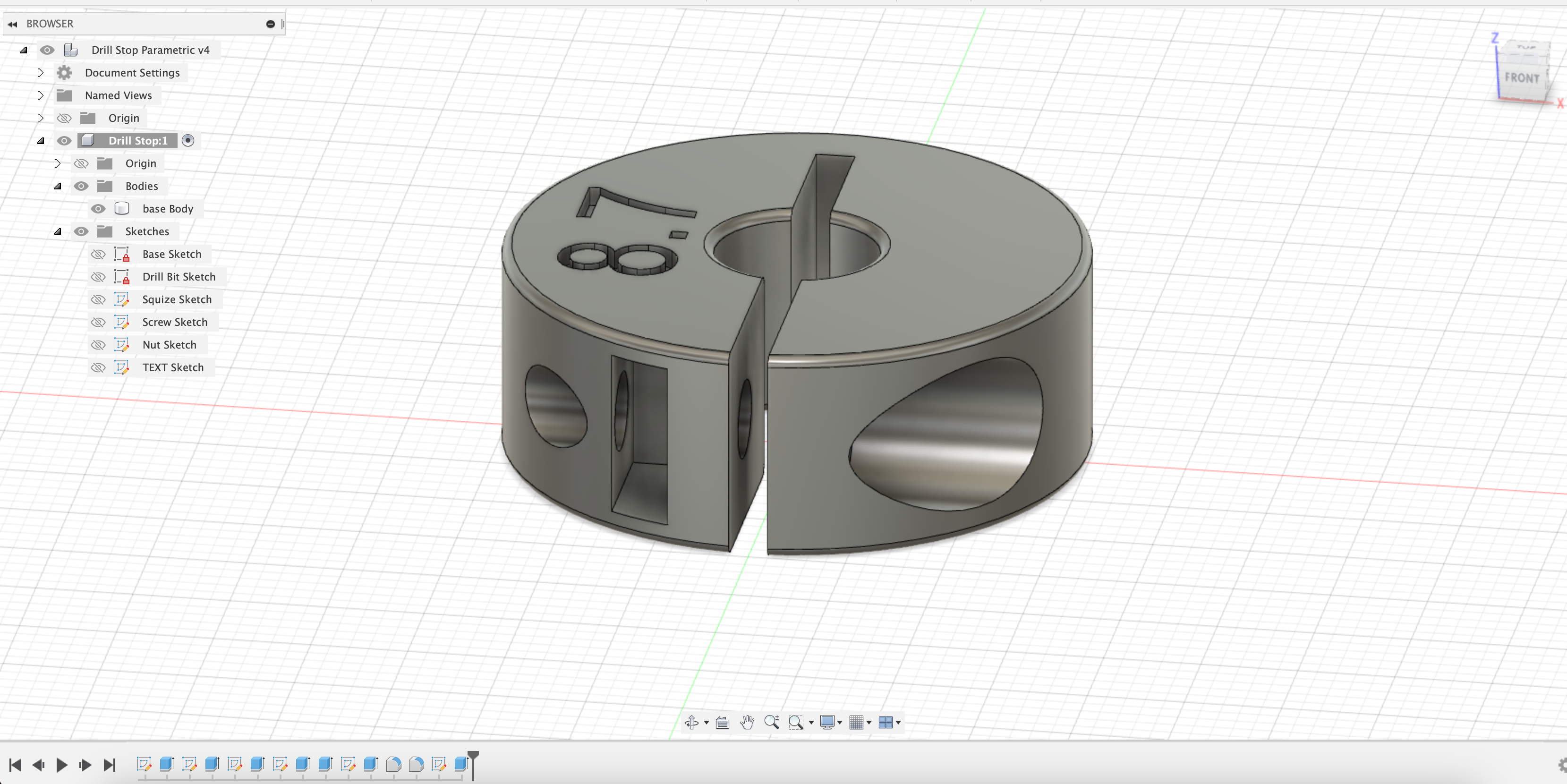 Drill Stopper /Parametric Customizable Fusion360