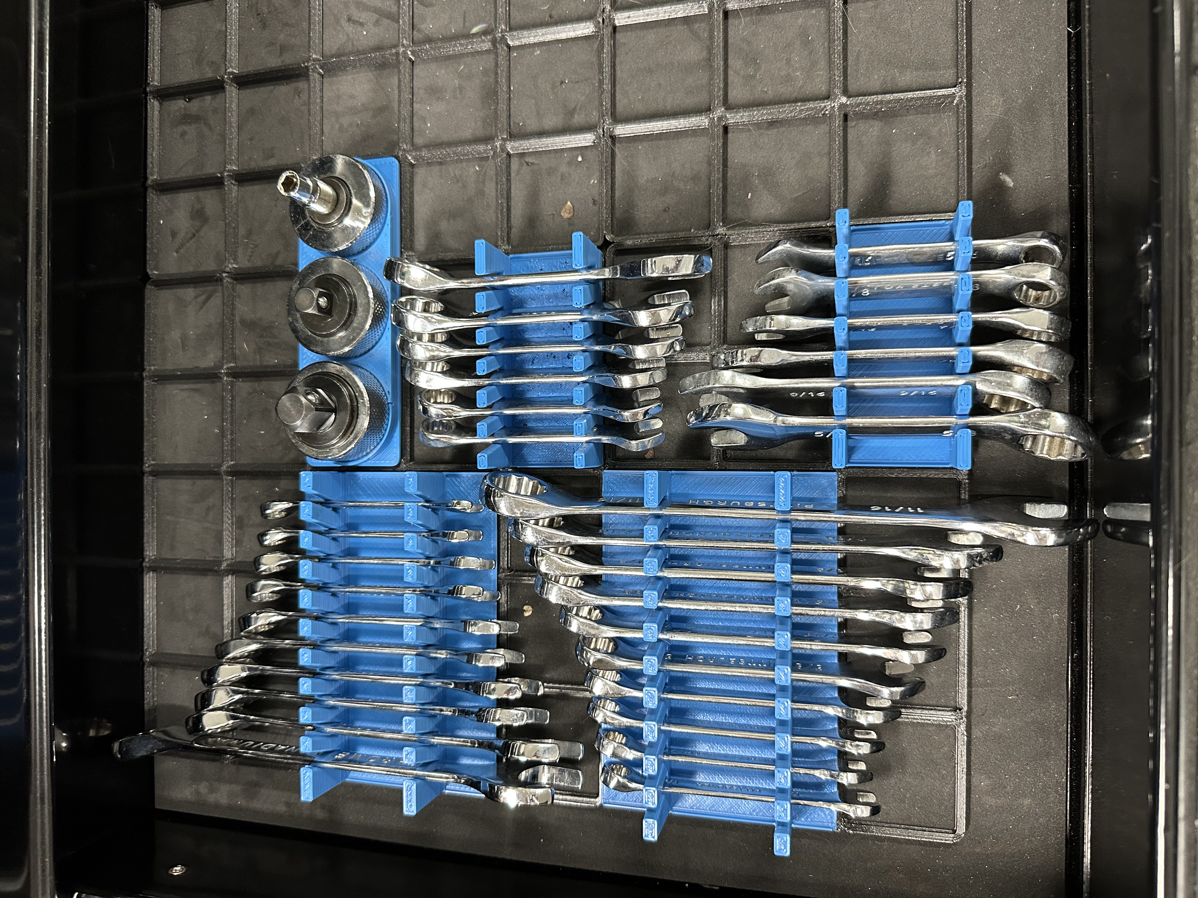 Low Profile Gridfinity Pittsburgh Combination Wrench Set Holder