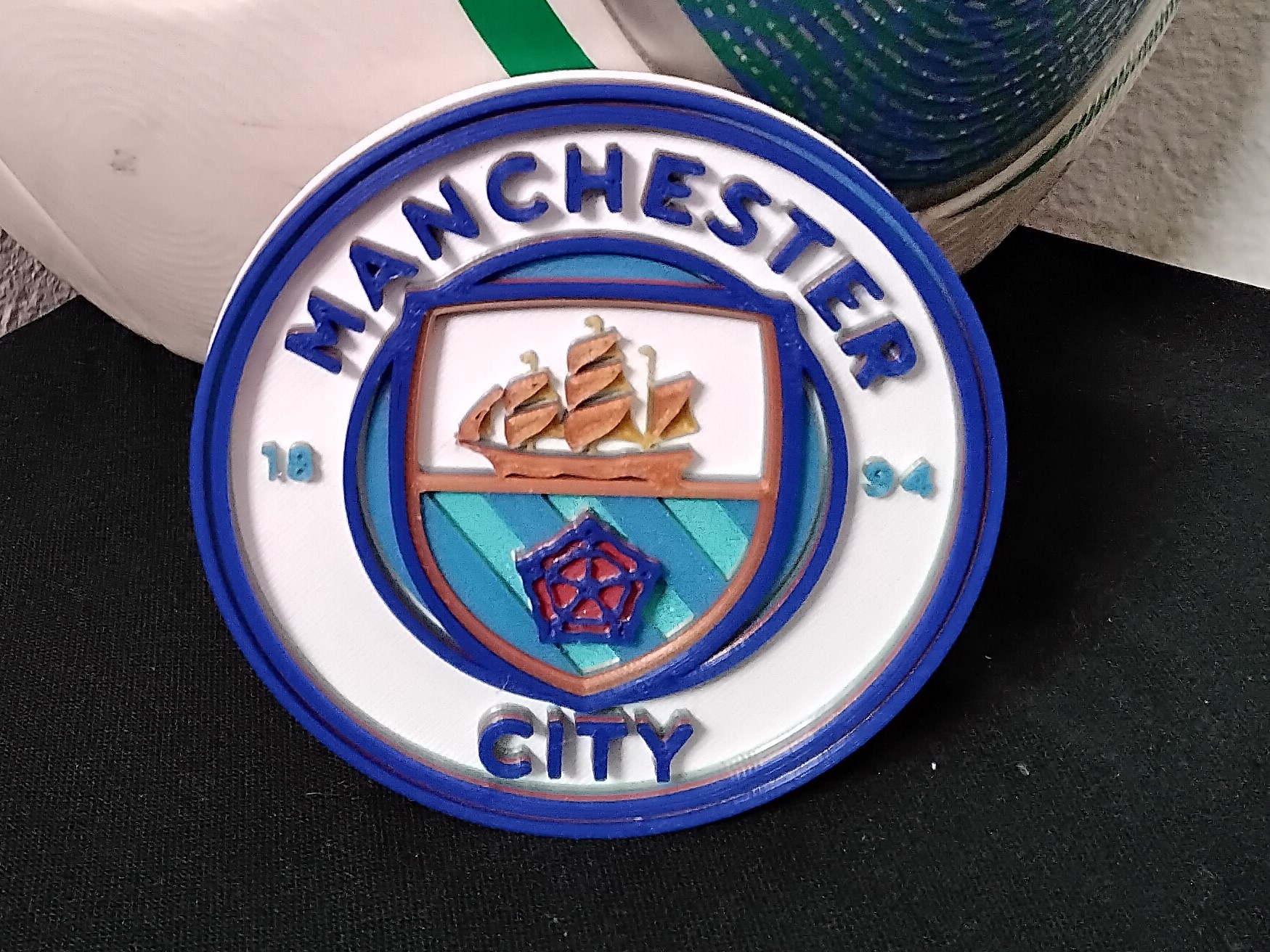 Convex Manchester City FC coaster or plaque by DaddyWazzy_TheCreator ...