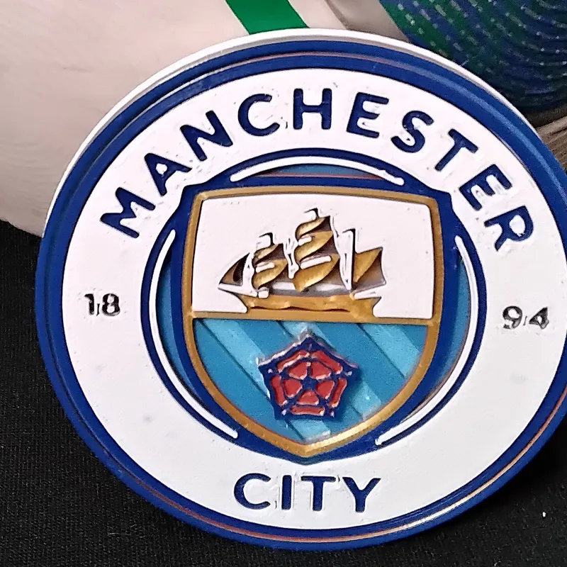 Concave Manchester City FC coaster or plaque by