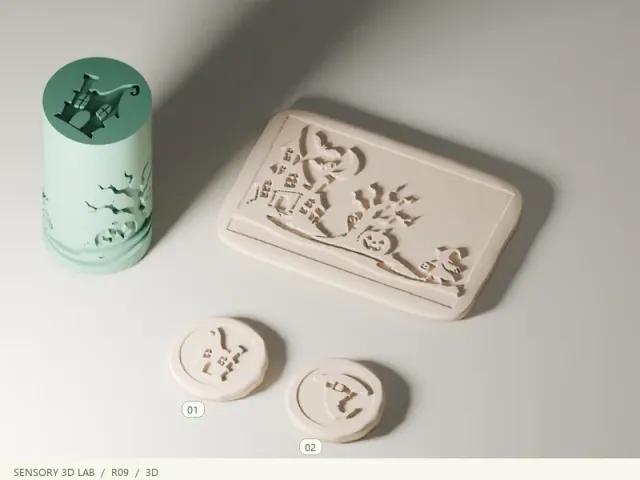 Halloween Texture Roller & End Stamps | Play Dough & Sensory Play