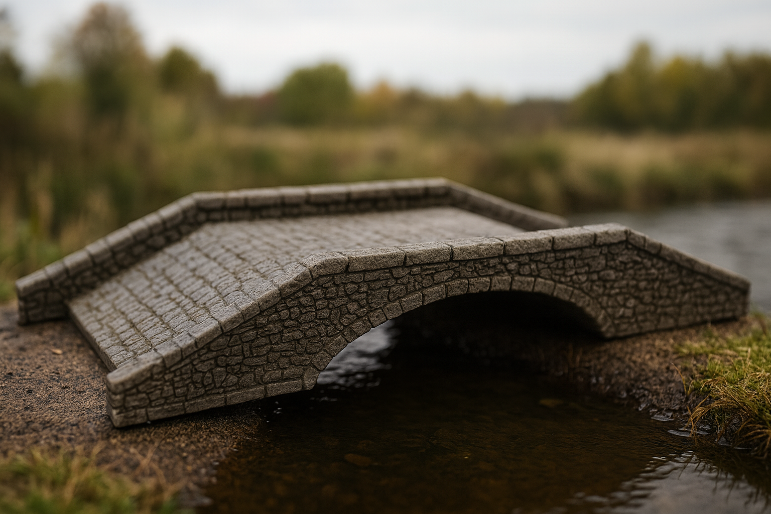 Wargame and Model Railway Scenic over water bridge