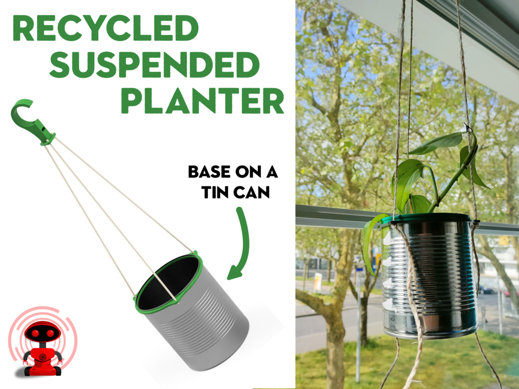 Recycled Suspended Planter (with a Can)