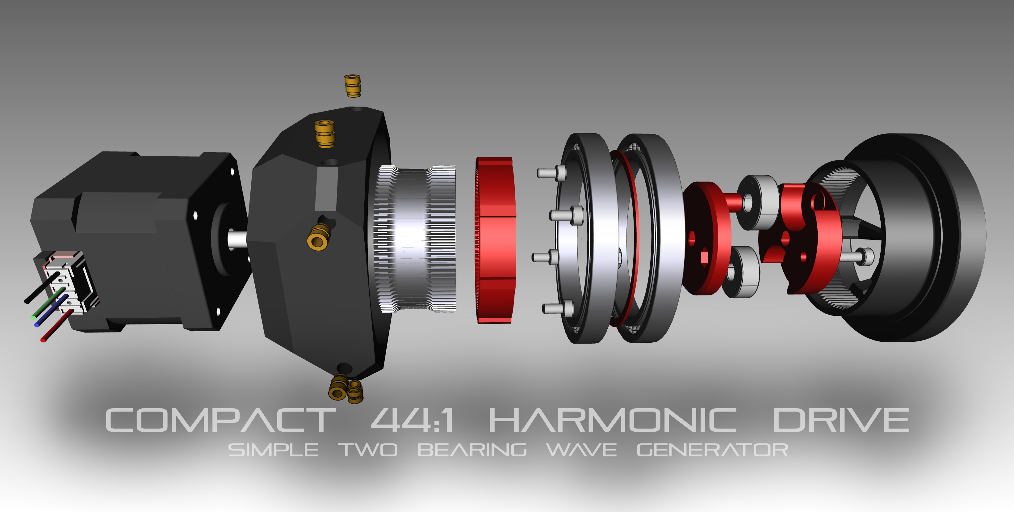 Miniatura 2 do modelo 3D Compact 44:1 Harmonic Drive
