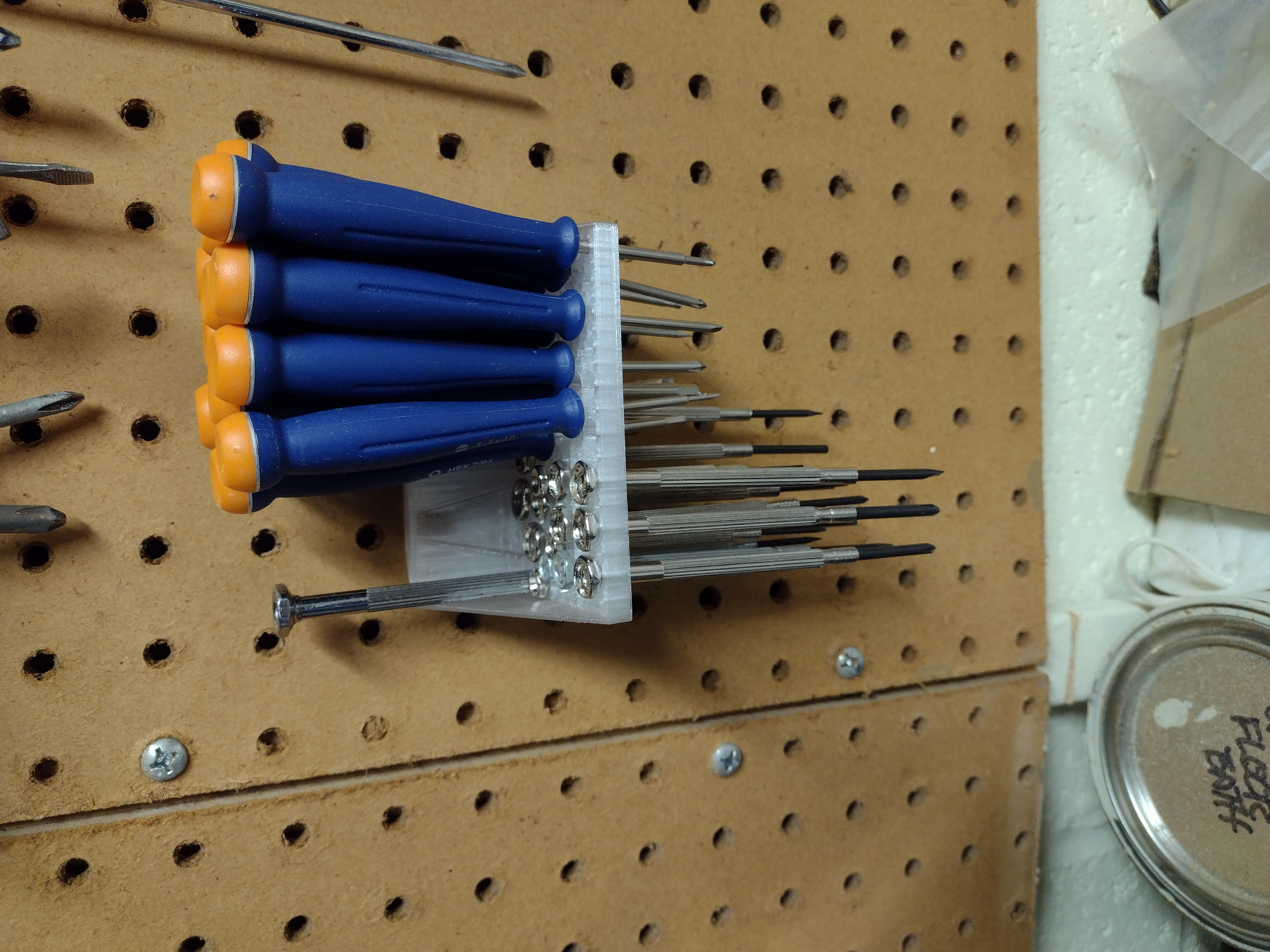 Small parts/screwdriver pegboard holder 3D model thumbnail