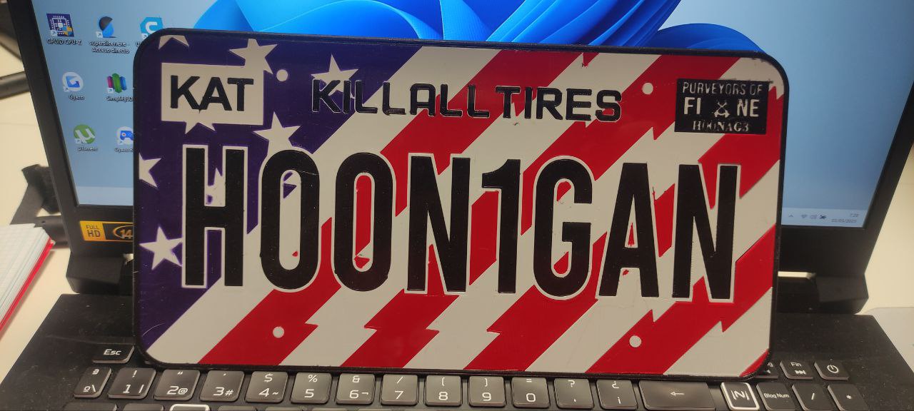 Hooningan license plate logo for 4 colors