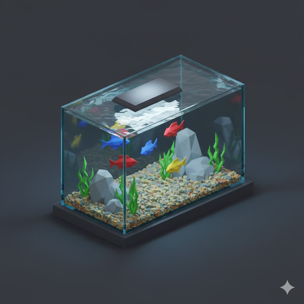 Low Poly Aquarium Tank