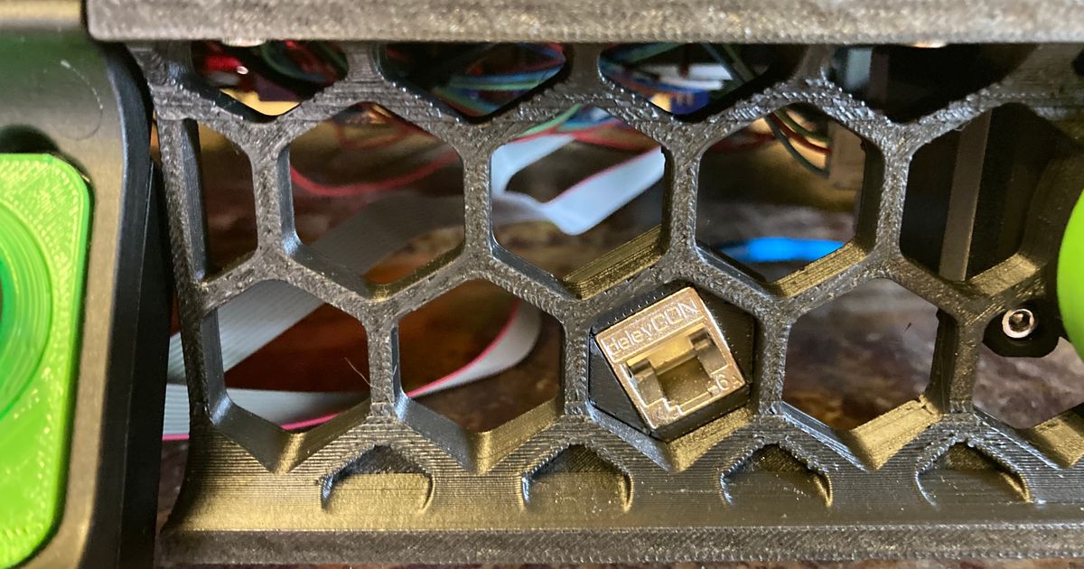 RJ45 CAT6 keystone for hexagonal front skirt hole on Voron 2.4 by