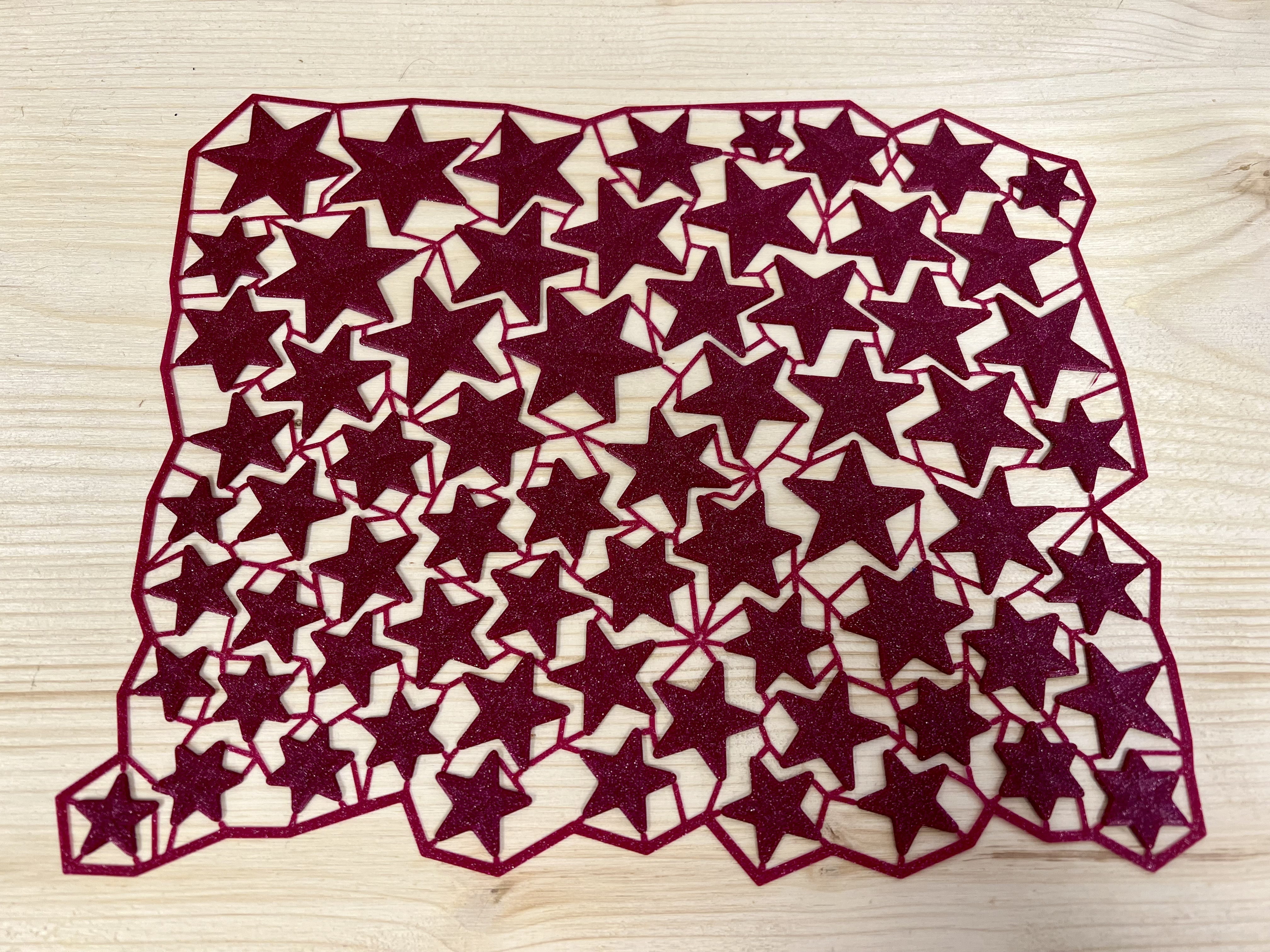 67-Star Array Frame: Assorted Sizes for Easy 3D Printing