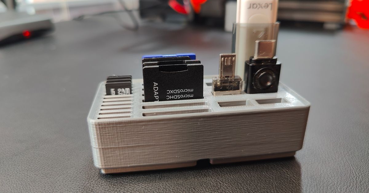 Gridfinity Sd Card Microsd Card And Usb Stick Holder By Codysechelski