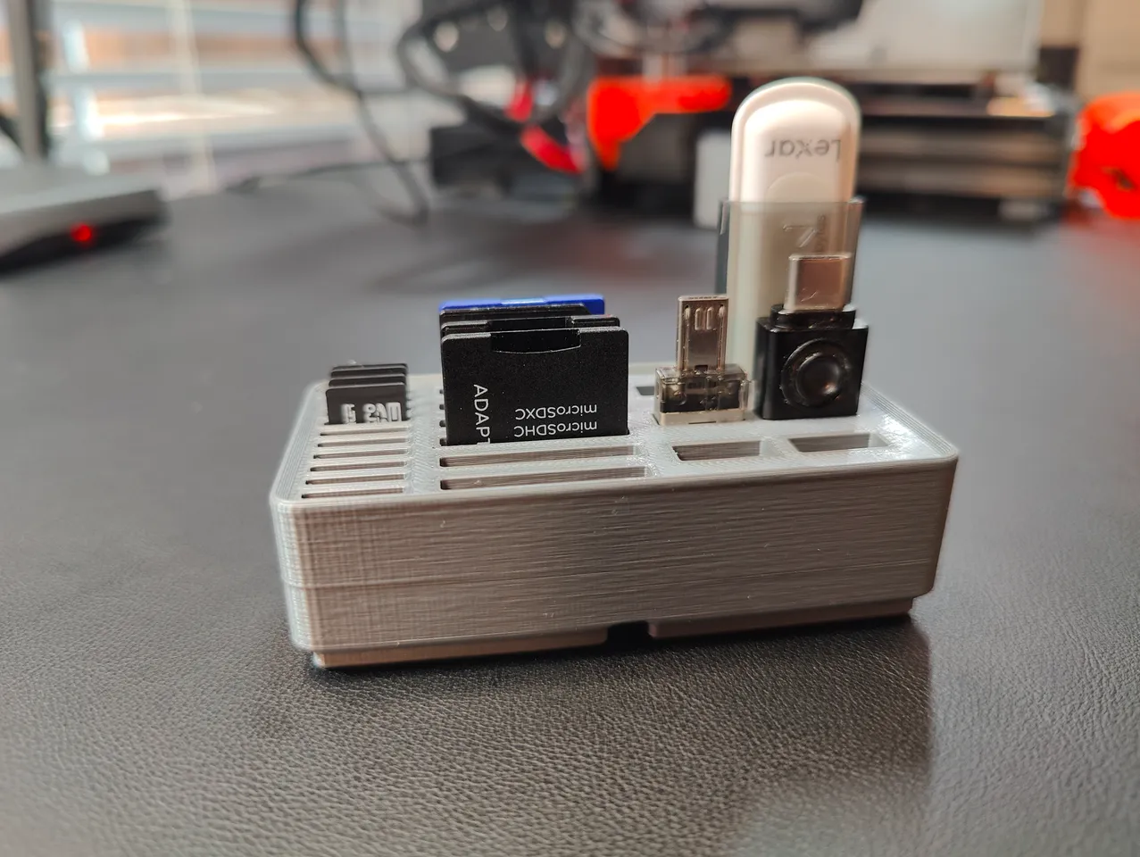 Gridfinity SD Card, MicroSD Card, and USB Stick Holder by