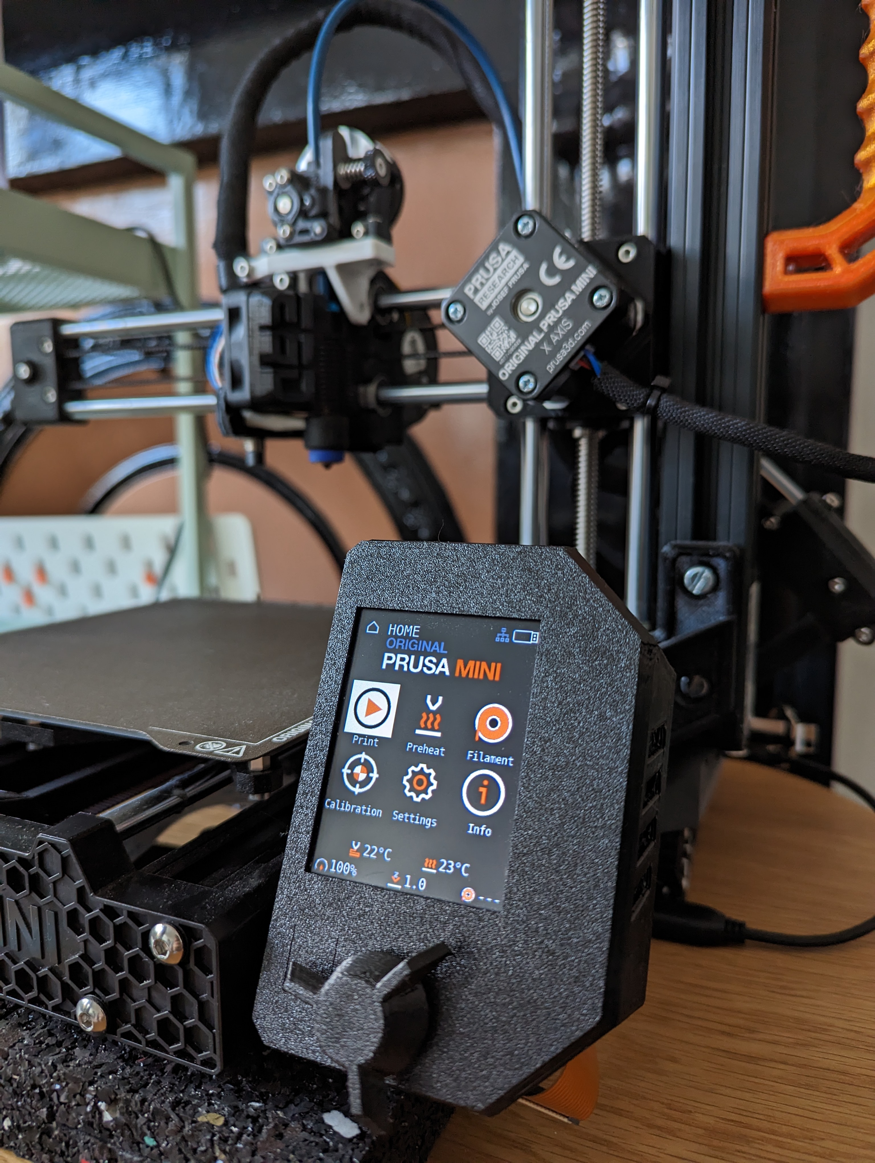 Prusa Mini display box with Raspberry Pi Zero 2 mount with no letters