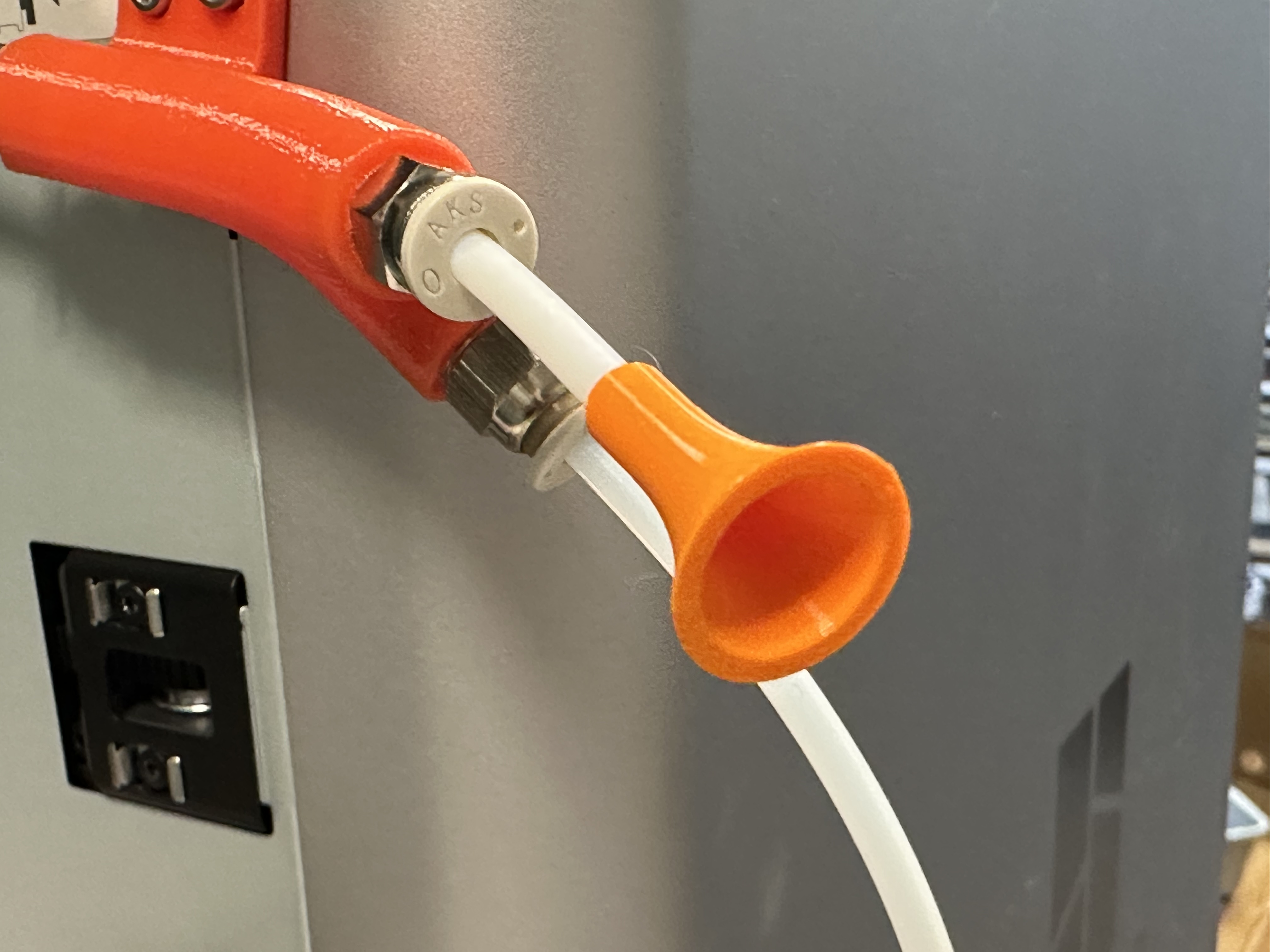 Guide funnel for loading filament into PTFE tubing