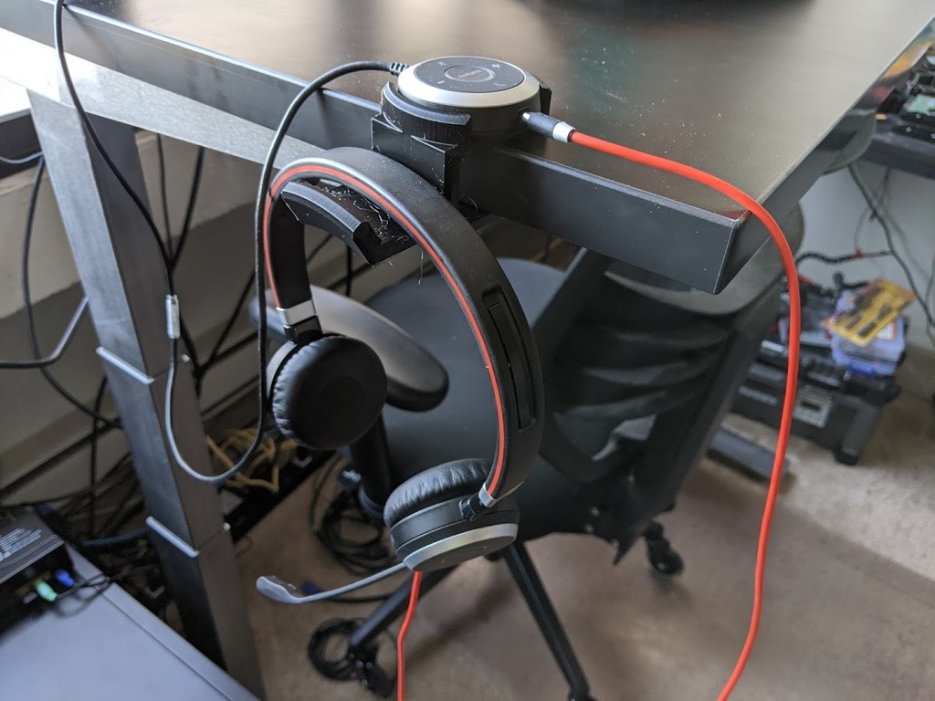 Fully Jarvis Standing Desk Jabra Evolve 40 Hook