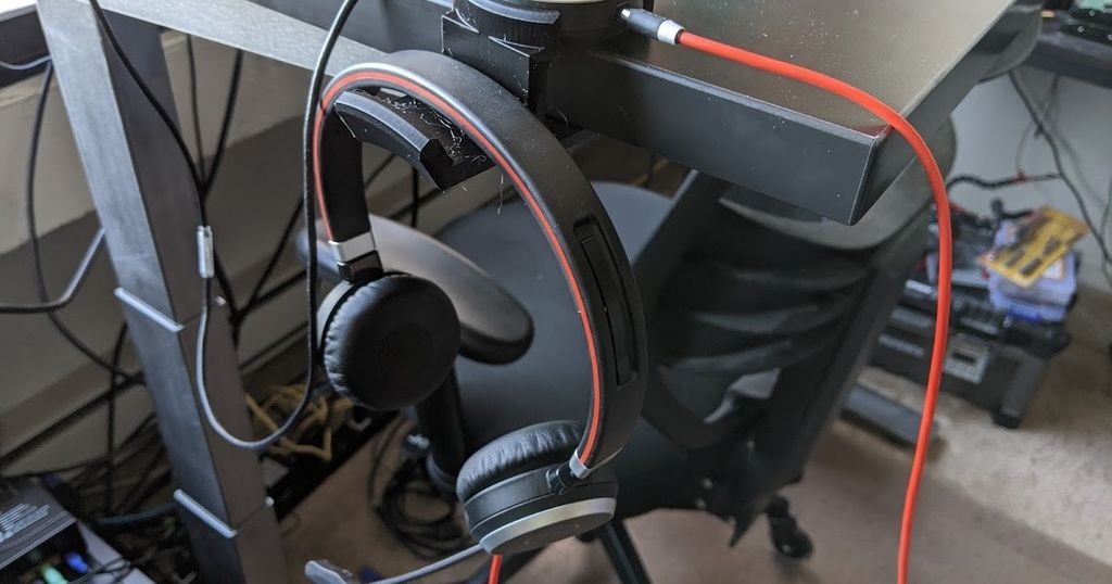 Fully Jarvis Standing Desk Jabra Evolve 40 Hook by Eric Anastas Download free STL model