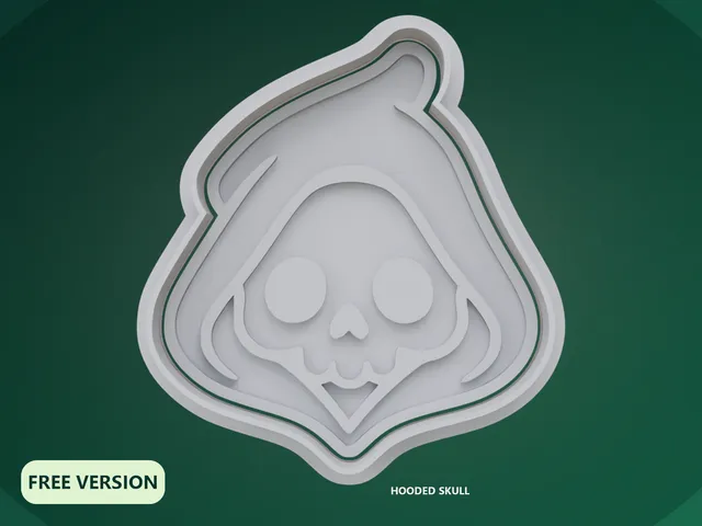 Grim Reaper Cookie Cutter STL – 3D Print Hooded Skull Biscuit Mold
