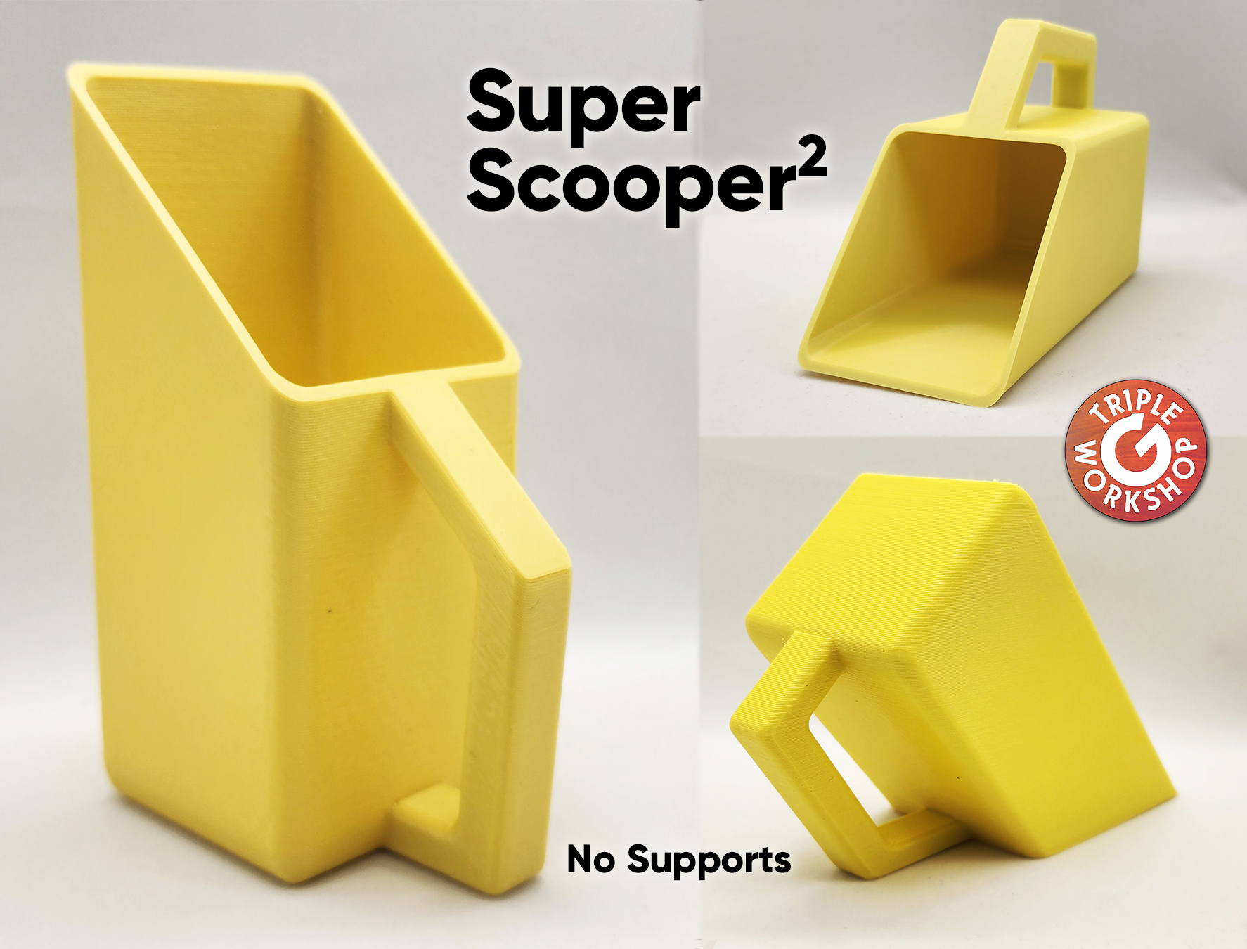 Super Scooper² - No Supports 3D model thumbnail