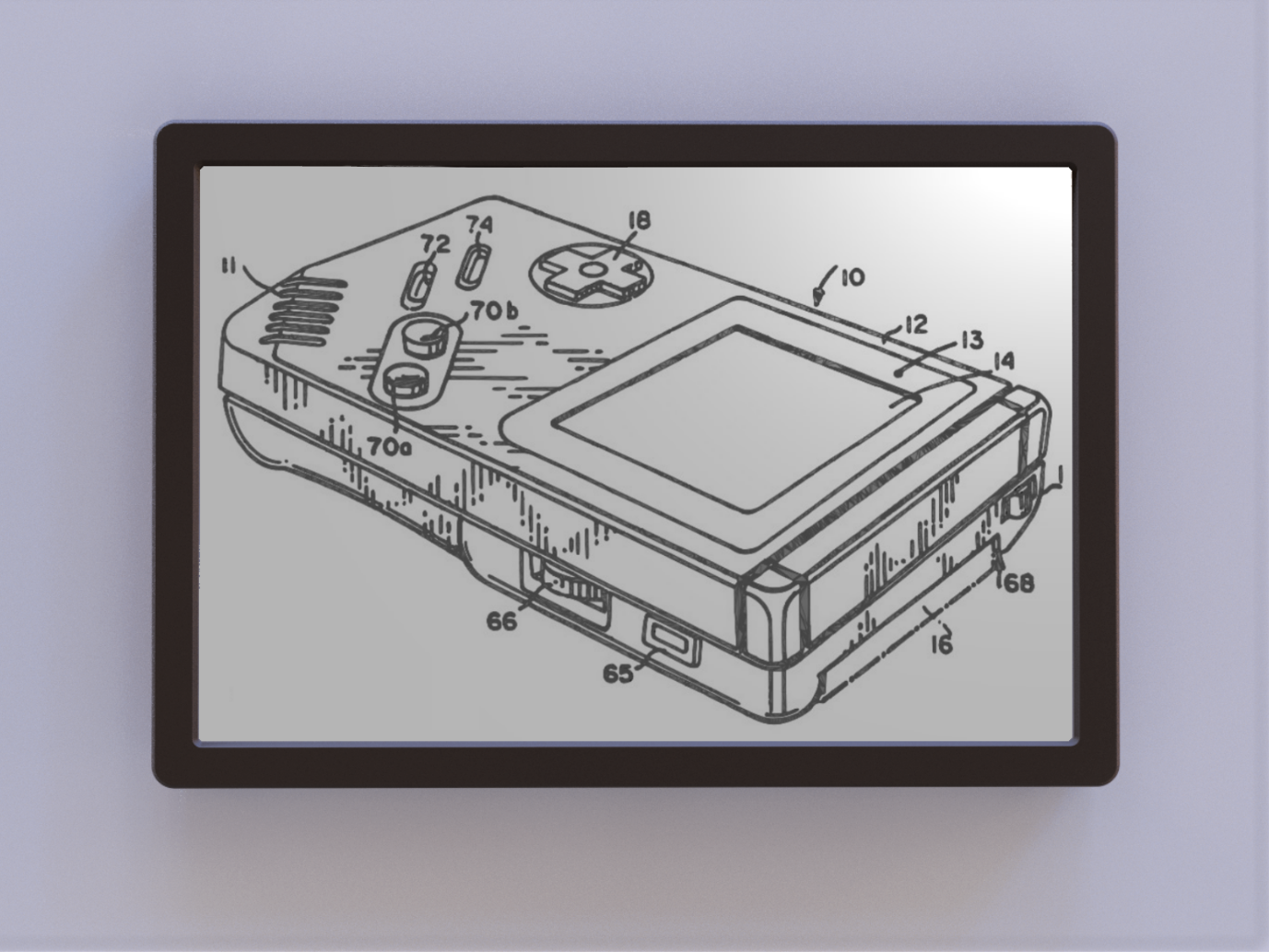 Game Boy Patent Art 3D model thumbnail
