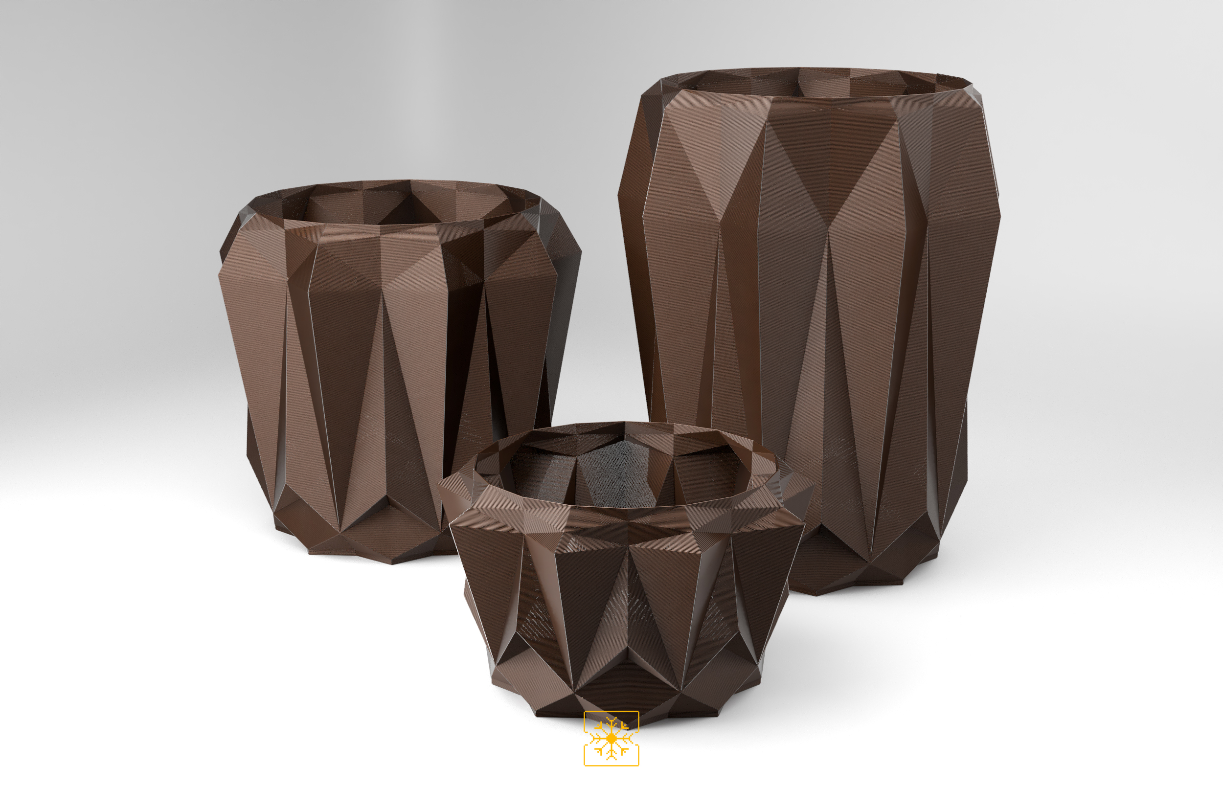 Freezing Pixels - Small Geometric Flower Pot Set by FreezingPixels ...