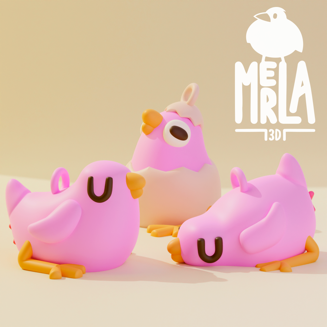 Multicolor Chicks Keychain